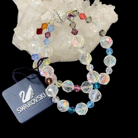 Vintage Swarovski Crystal Bead Bracelet with Tags - Picture 1 of 7